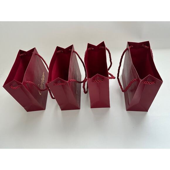 Cartier Textured Gift Bags Burgundy Petite 7 x 7 7/8 in. Set Of Four - Picture 11 of 15